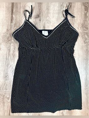 Kathy Ireland Plus Polka Dot Swim Dress 1-Piece Swimsuit 22W Black White